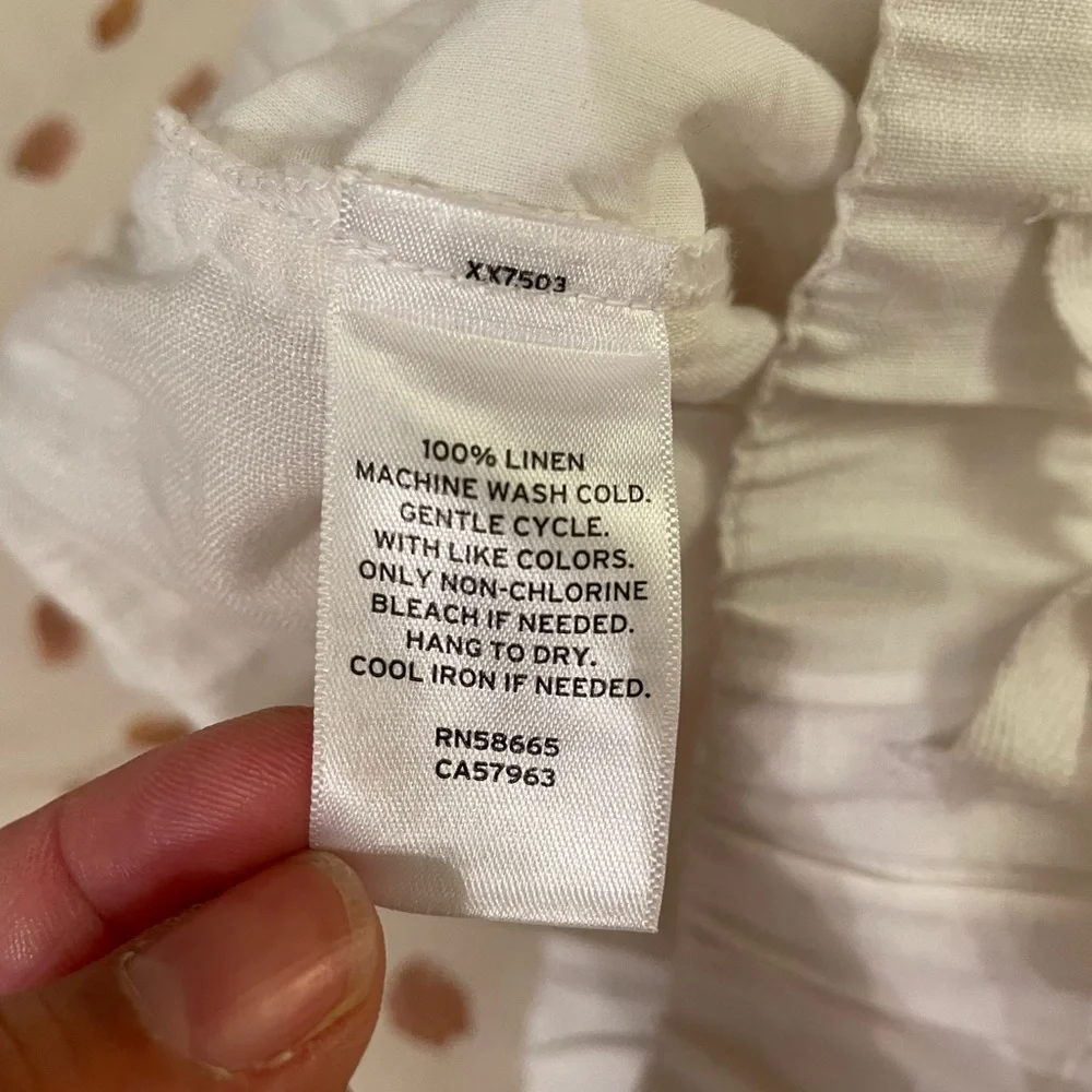 NWT Caslon Petite Linen White Cropped Pants - Picture 6 of 6